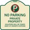 Signmission Private Property Violators Towed Away Owner Expense W/ No Parking Alum, 18" L, 18" H, TG-1818-23244 A-DES-TG-1818-23244 - alternate 1